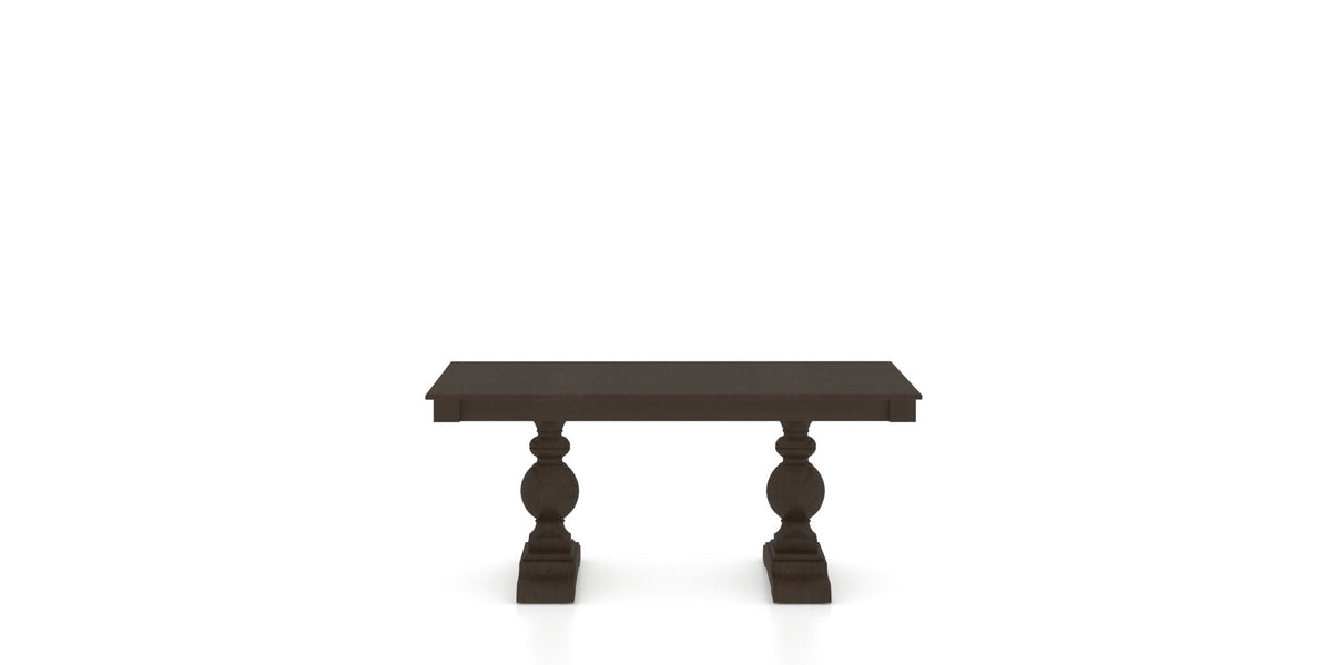 Canadel Turned Dining Table in Davy's Grey, side view