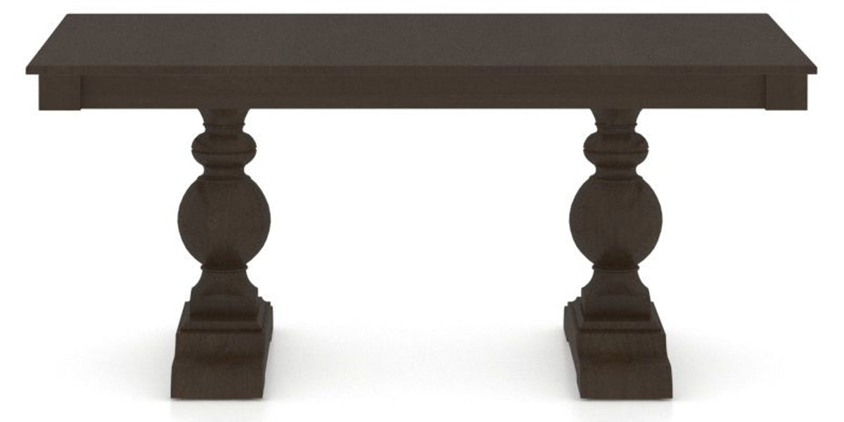 Canadel Turned Dining Table in Davy's Grey, side view