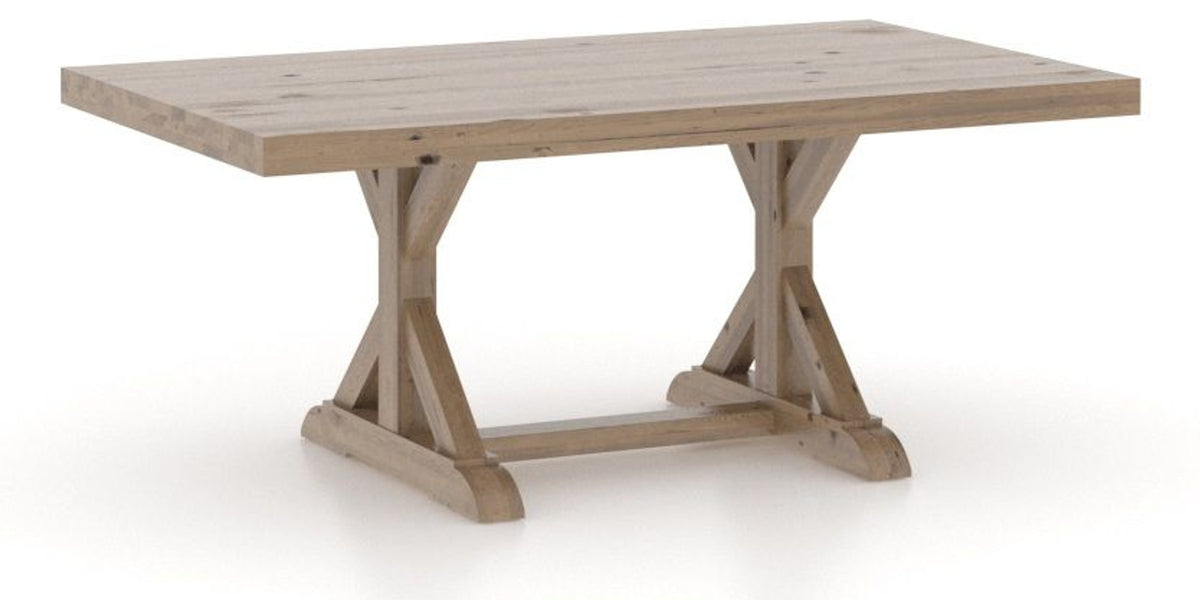 Canadel Loft Rectangular Dining Table 4272 in 25 Pecan Washed, three-quarter view