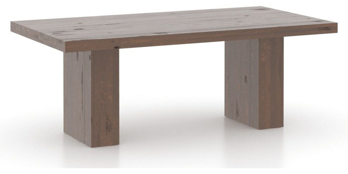 Canadel Loft Rectangular Dining Table 4280 in 19 Cognac Washed, three-quarter view