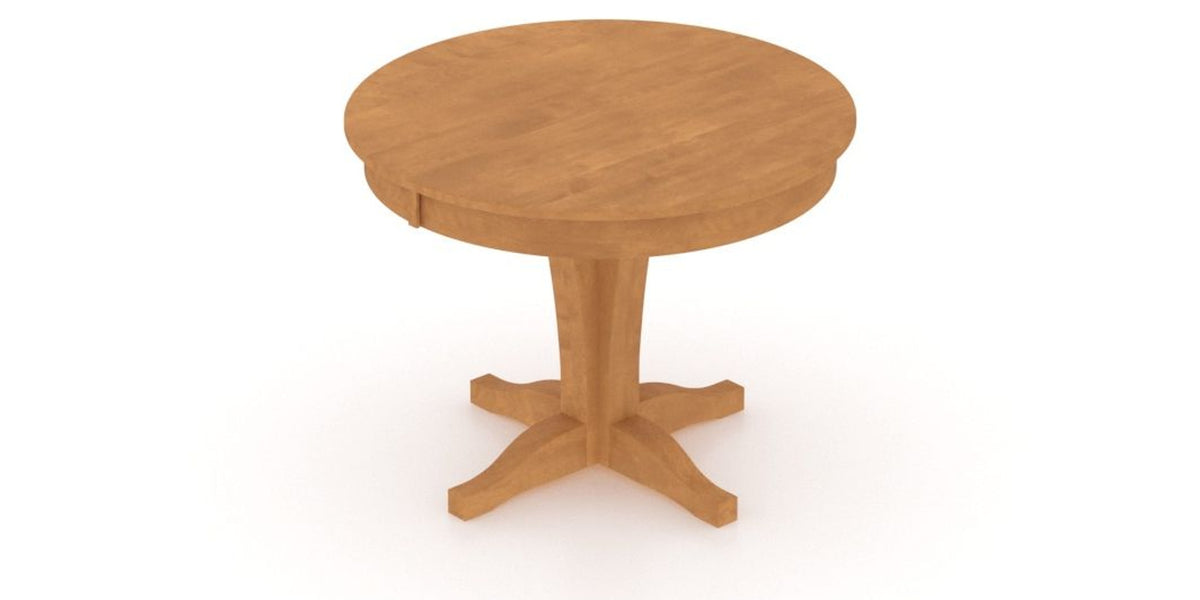 Canadel Round Dining Table 4242 with XC Base in Honey Washed, view from above
