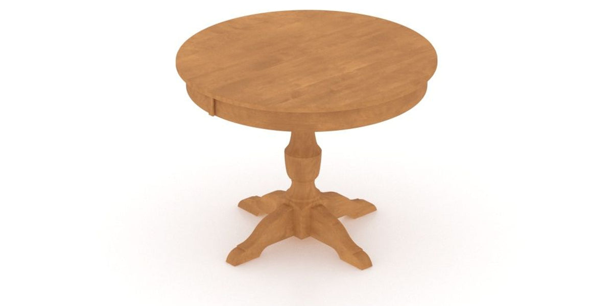 Canadel Round Dining Table 4242 with XP Base in Honey Washed, view from above