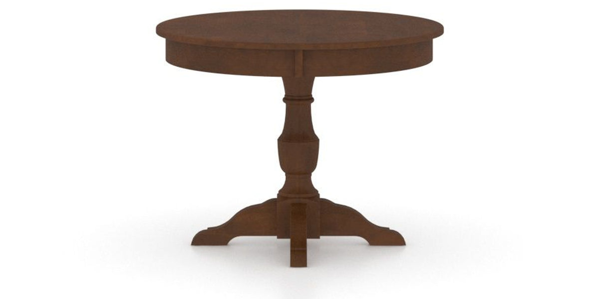 Canadel Round Dining Table 4242 with XP Base in 19 Cognac Washed, side view