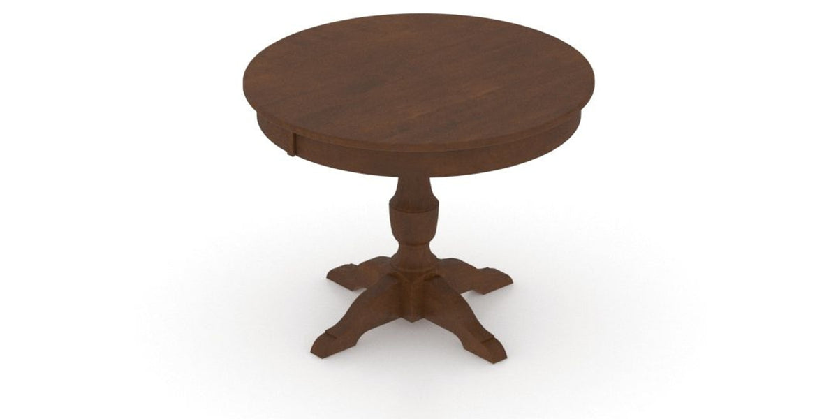 Canadel Round Dining Table 4242 with XP Base in 19 Cognac Washed, view from above