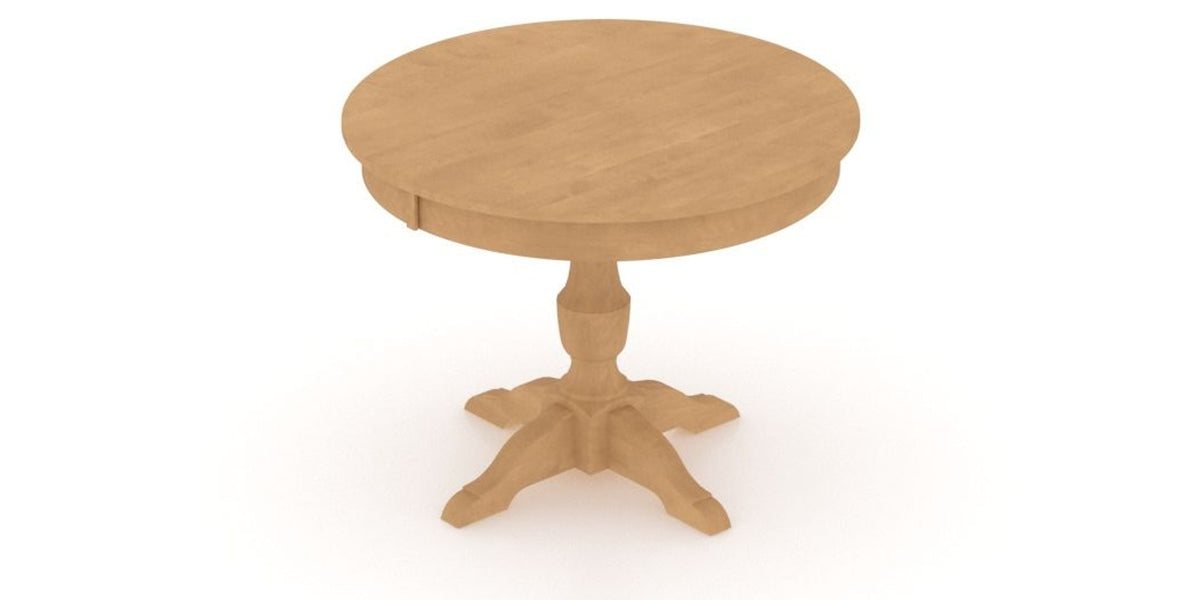 Canadel Round Dining Table 4242 with XP Base in 20 Caramel Washed, view from above