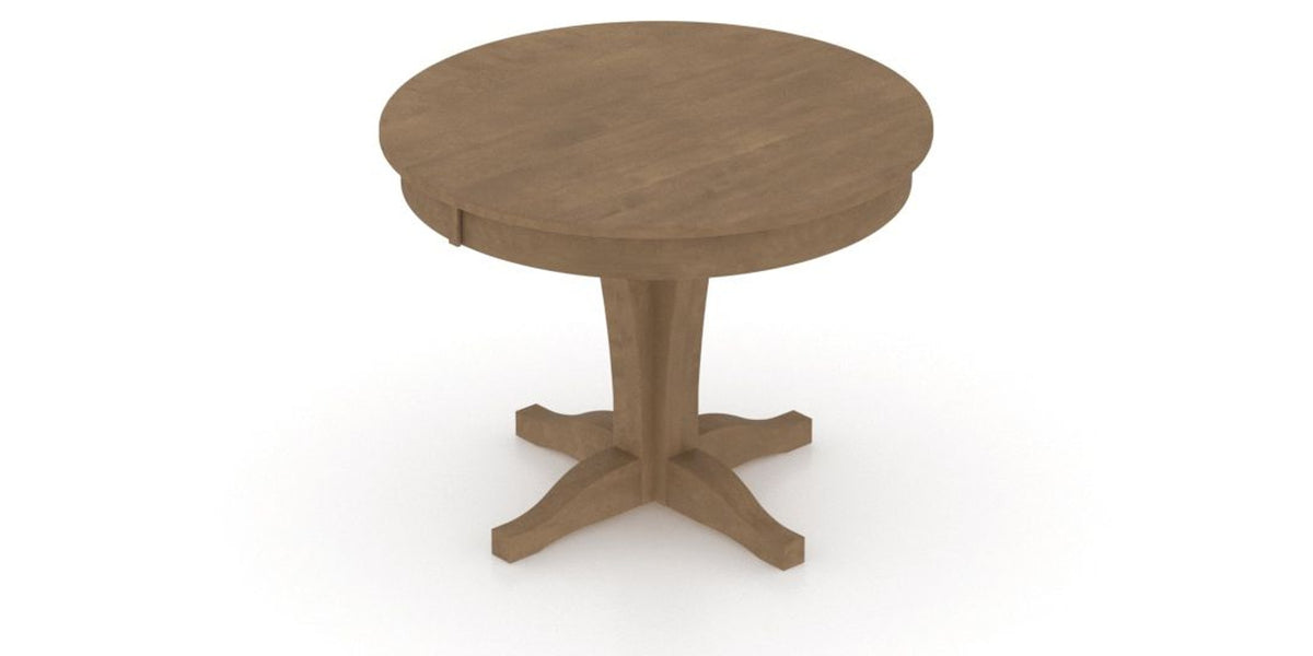 Canadel Round Dining Table 4242 with XC Base in 25 Pecan Washed, view from above