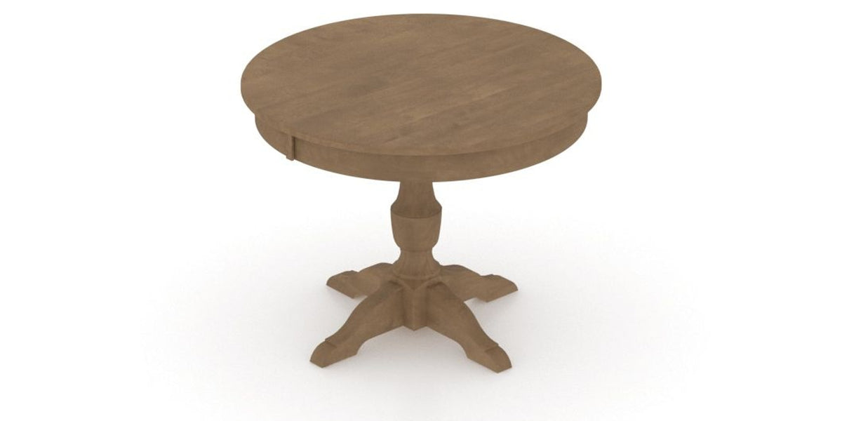 Canadel Round Dining Table 4242 with XP Base in 25 Pecan Washed, view from above