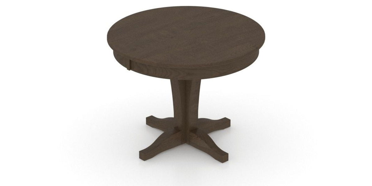Canadel Round Dining Table 4242 with XC Base in 29 Hazelnut Washed, view from above