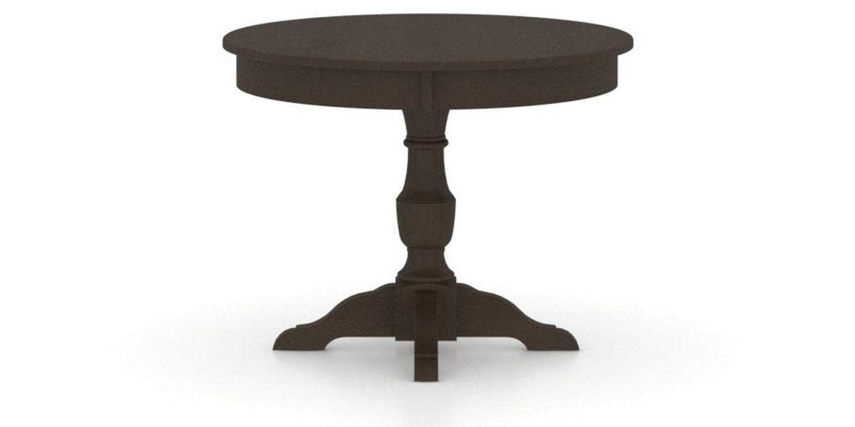 Canadel Round Dining Table 4242 with XP Base in 59 Davy's Grey, side view