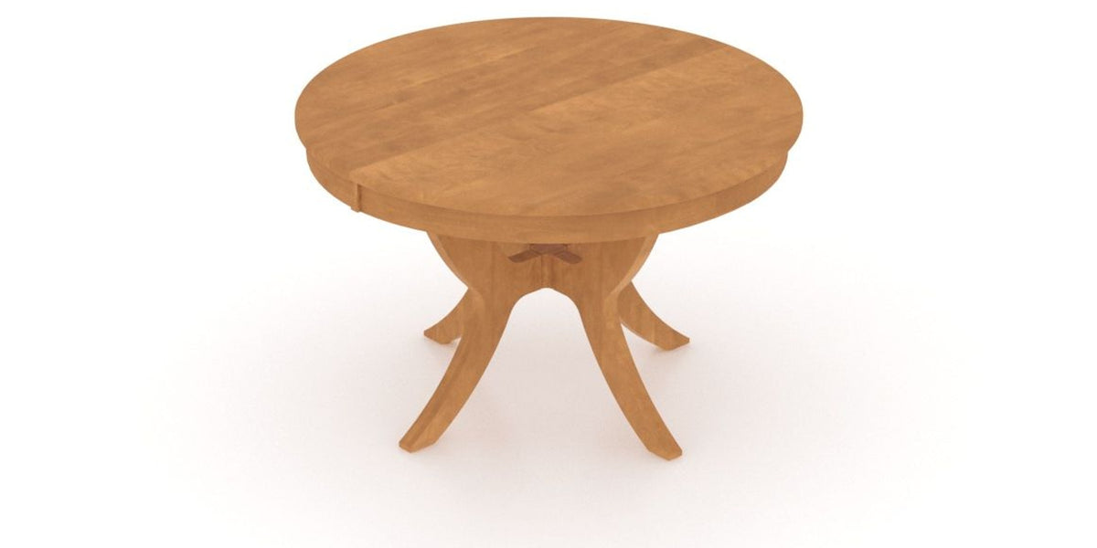 Canadel Round Dining Table 4848 with SI Base in Honey Washed, view from above