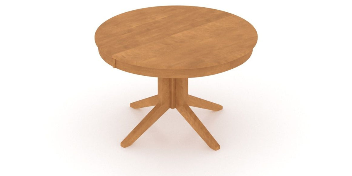 Canadel Round Dining Table 4848 with XQ Base in Honey Washed, view from above