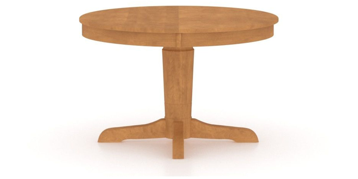 Canadel Round Dining Table 4848 with YY Base in Honey Washed, side view