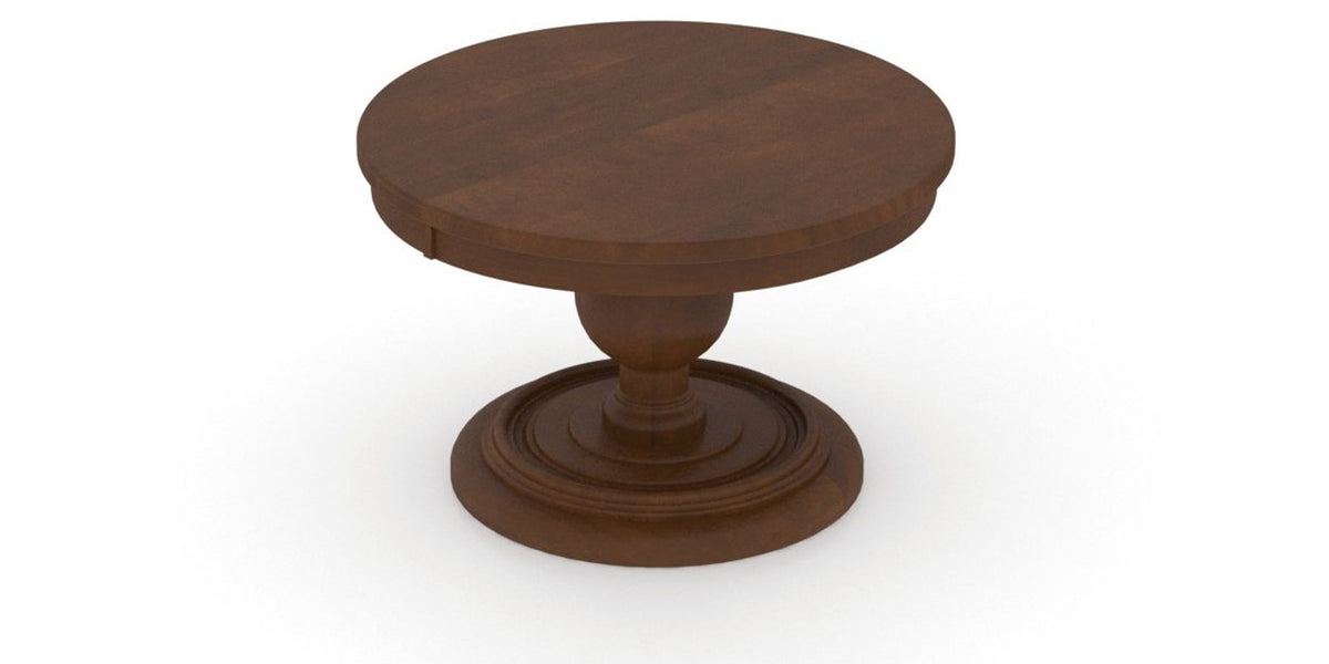 Canadel Round Dining Table 4848 with HQ Base, T Edge in 19 Cognac Washed, view from above