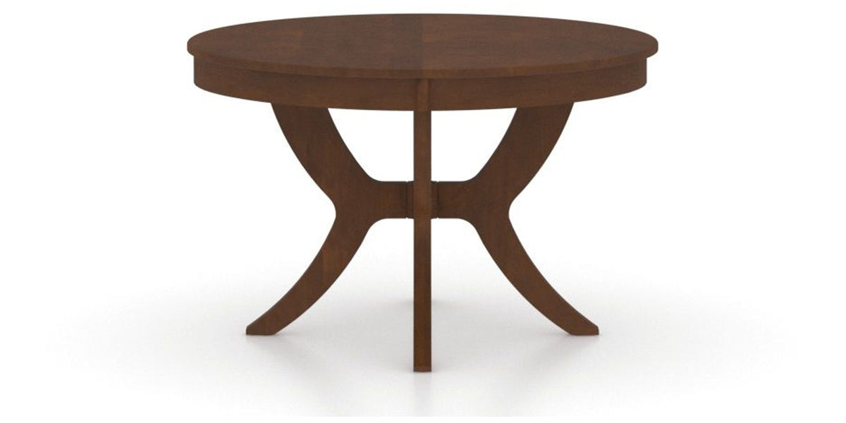 Canadel Round Dining Table 4848 with SI Base in 19 Cognac Washed, side view