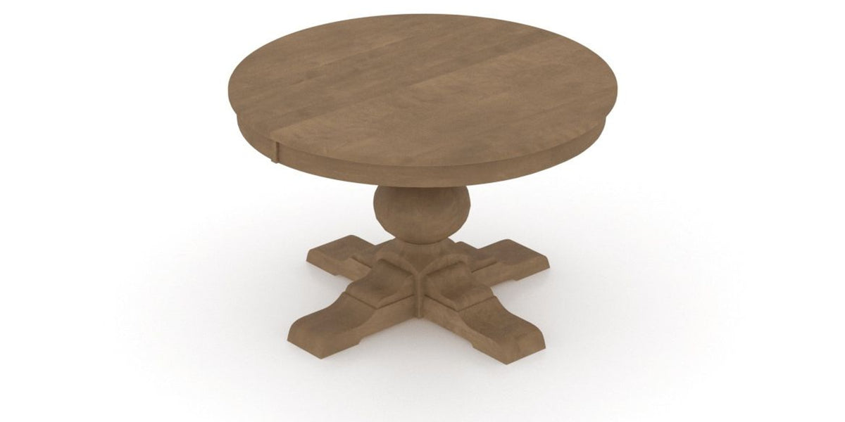 Canadel Round Dining Table 4848 with XT Base in 25 Pecan Washed, view from above