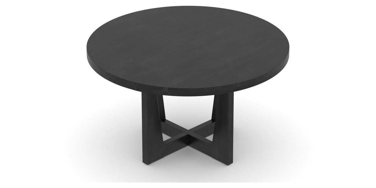 Canadel Modern Round Dining Table with MK Base in 09 Dark Smoke and Small Size, view from above