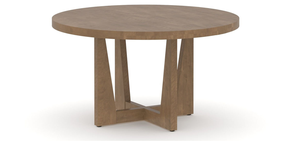 Canadel Modern Round Dining Table 5454 with MK Base in Small Size, three-quarter view