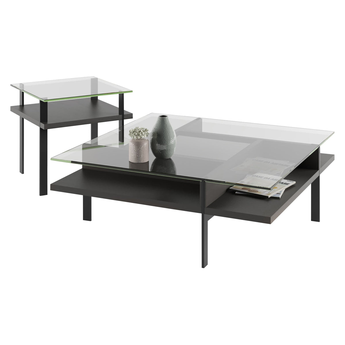 BDi Terrace 1156 End Table in Charcoal Stained Ash, on white