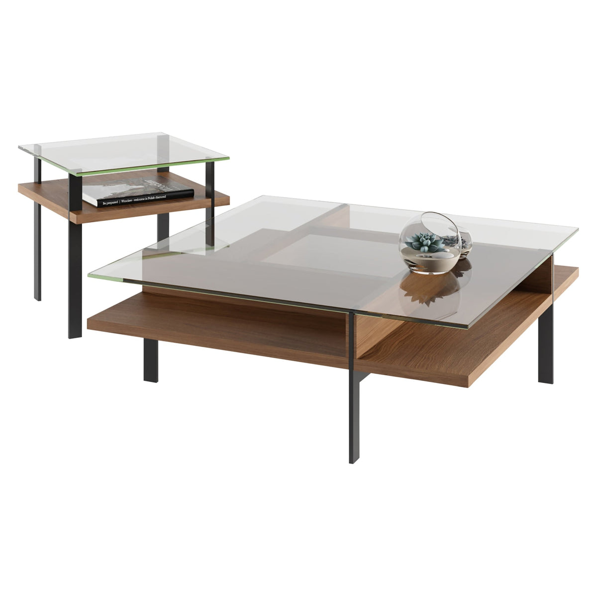 BDi Terrace 1156 End Table in Natural Walnut, on white