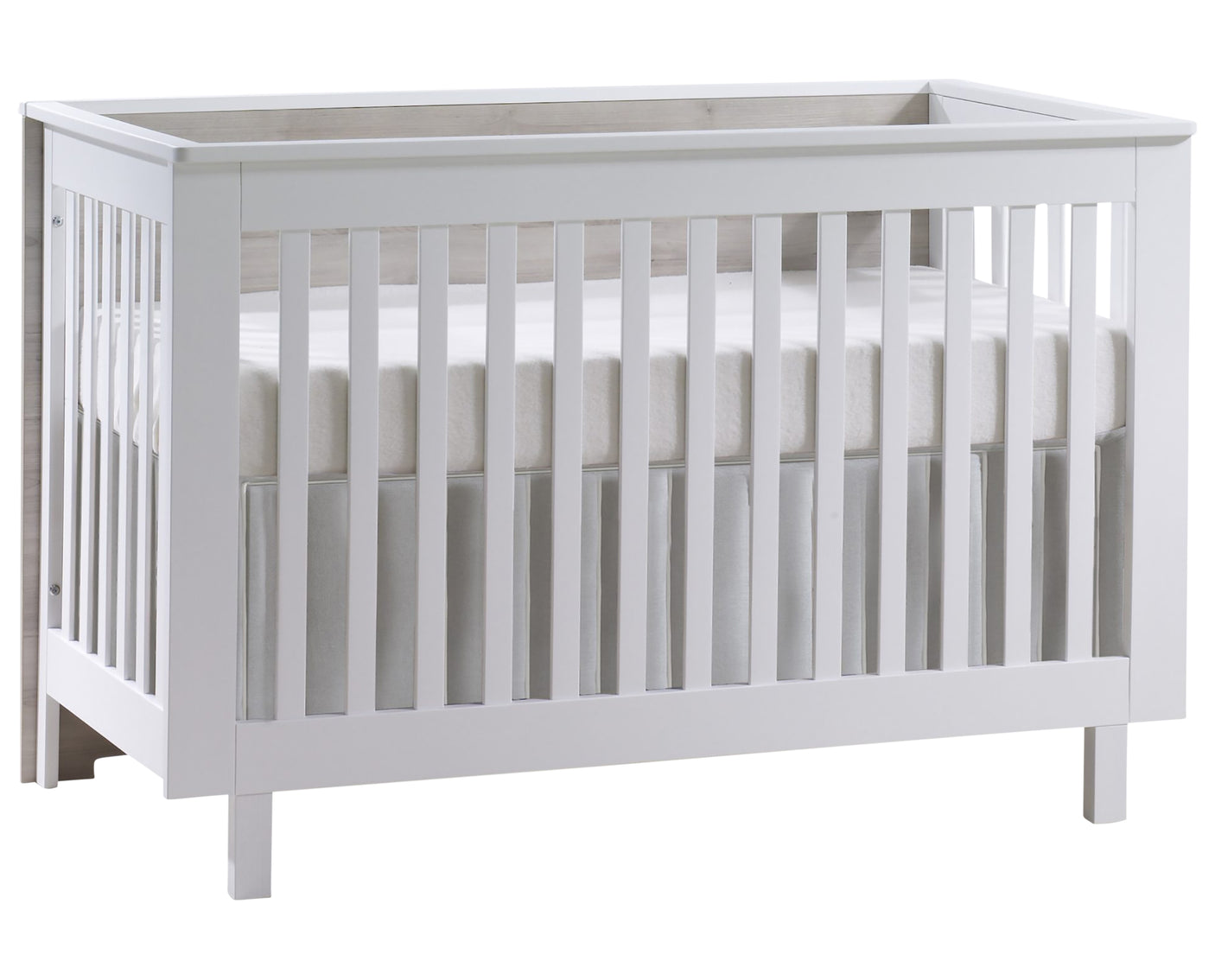 White Wood with Sand Laminate | Urban Crib & Dresser Set | Valley Ridge Furniture