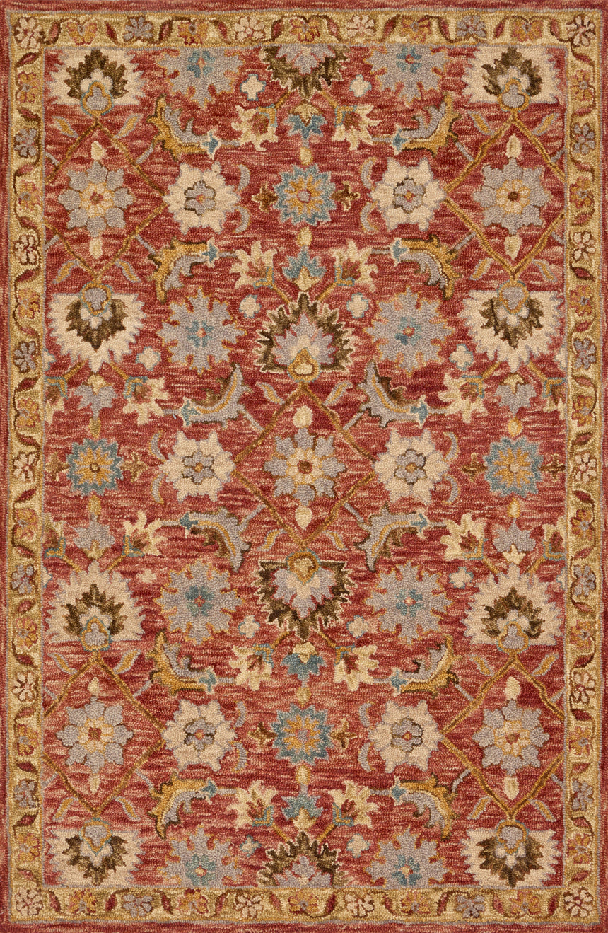 Victoria Rug 09 | Terracotta / Gold