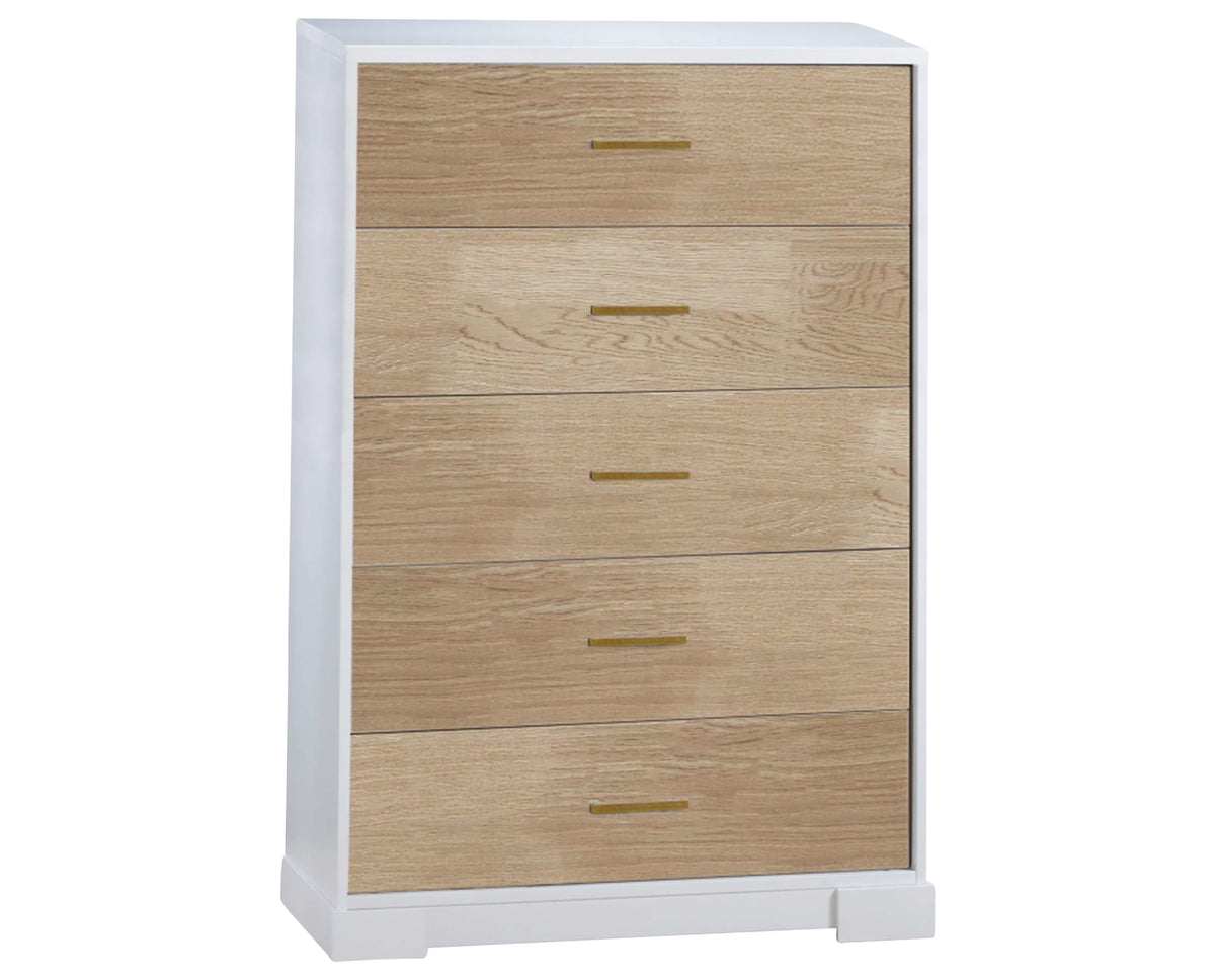 White Birch with Natural Oak Veneer | Vibe Drawer Dresser | Valley Ridge Furniture