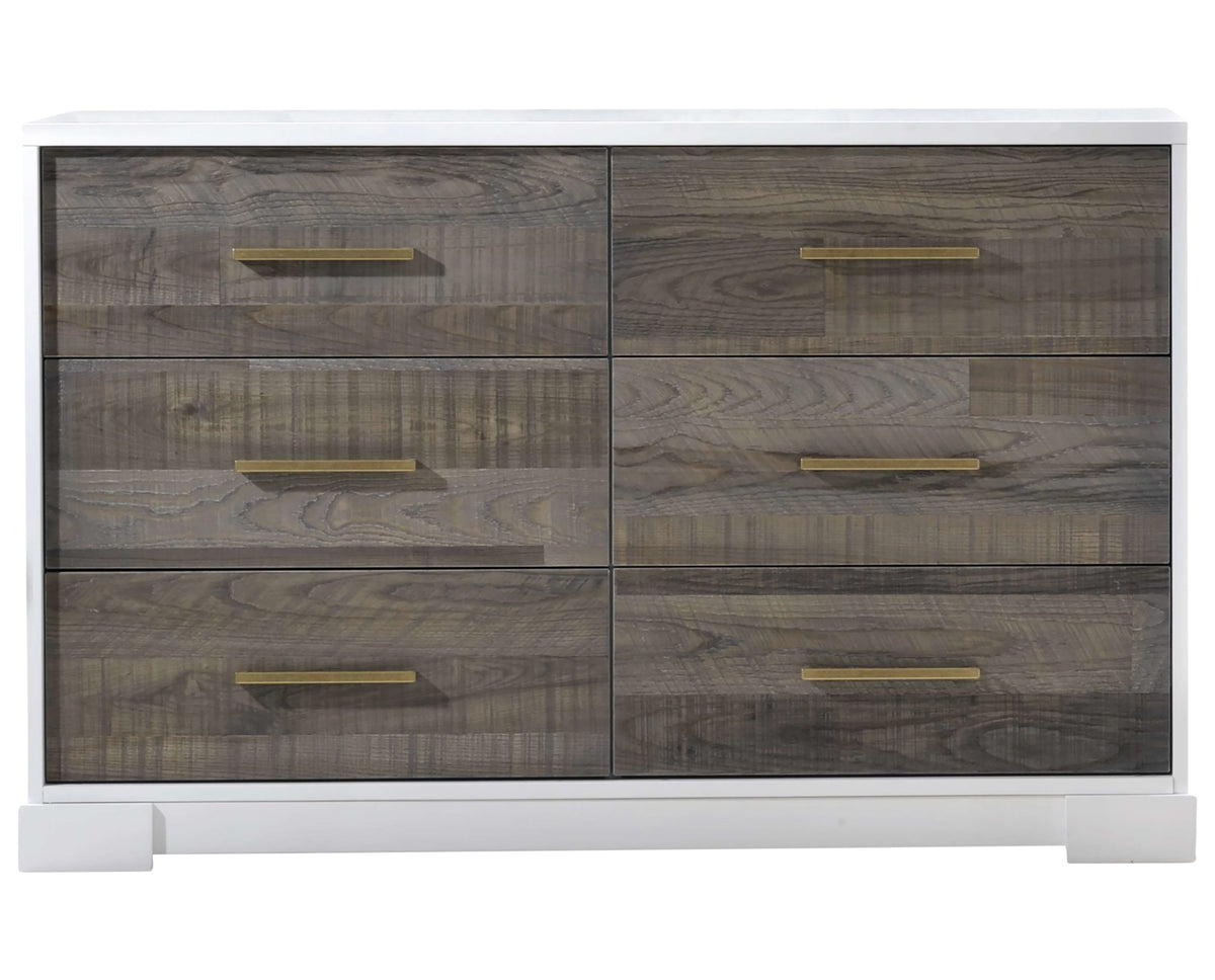 White Birch with Brown Bark Oak Veneer | Vibe Double Dresser | Valley Ridge Furniture