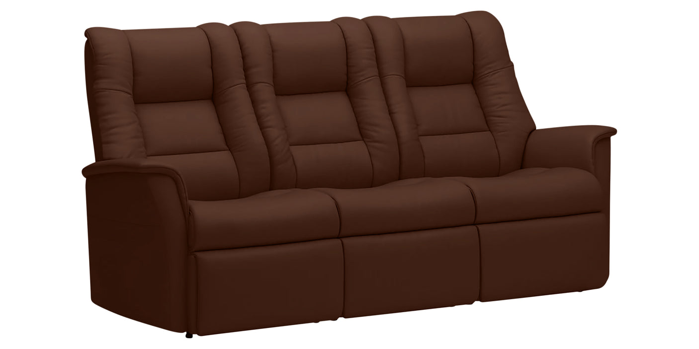 Sauvage Leather Caramel | Norwegian Comfort Victor 3-Seater Wallsaver - Promo | Valley Ridge Furniture