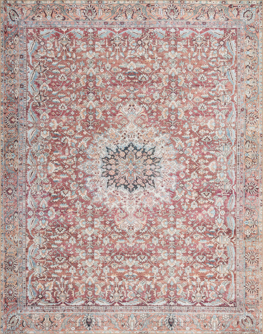 Wynter Rug 05 | Tomato / Teal