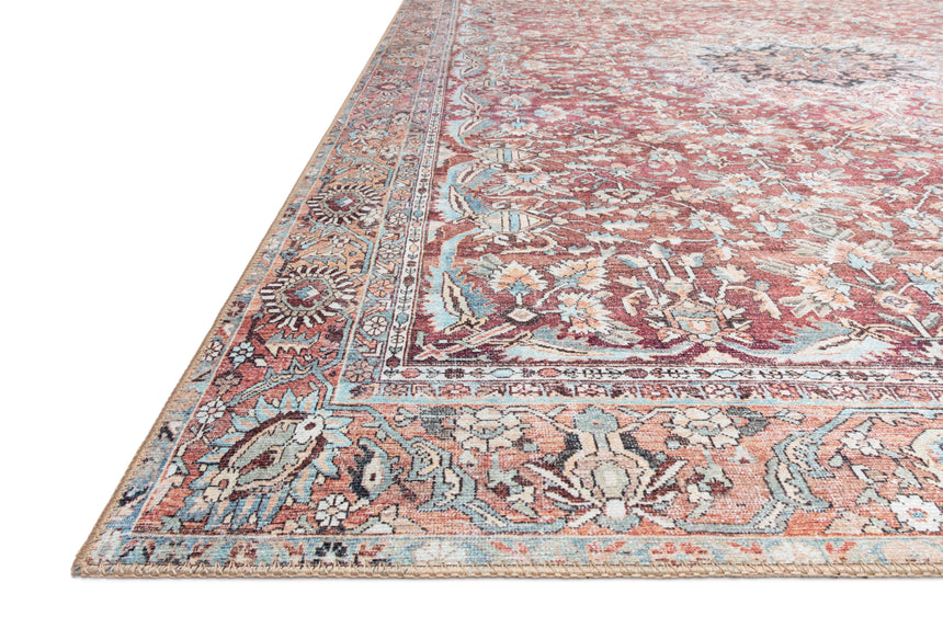 Wynter Rug 05 | Tomato / Teal