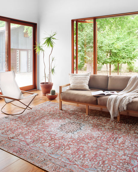 Wynter Rug 05 | Tomato / Teal
