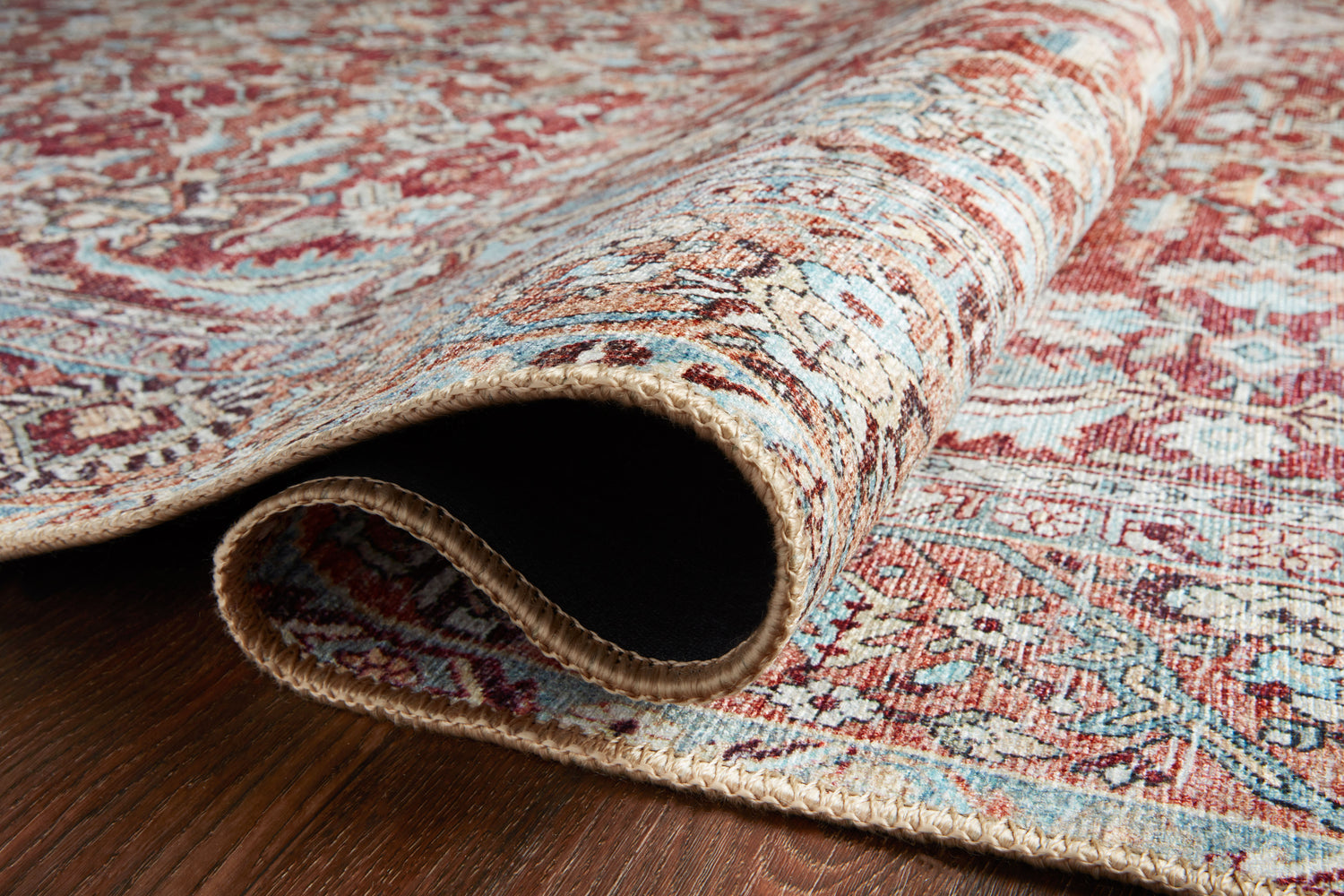 Wynter Rug 05 | Tomato / Teal
