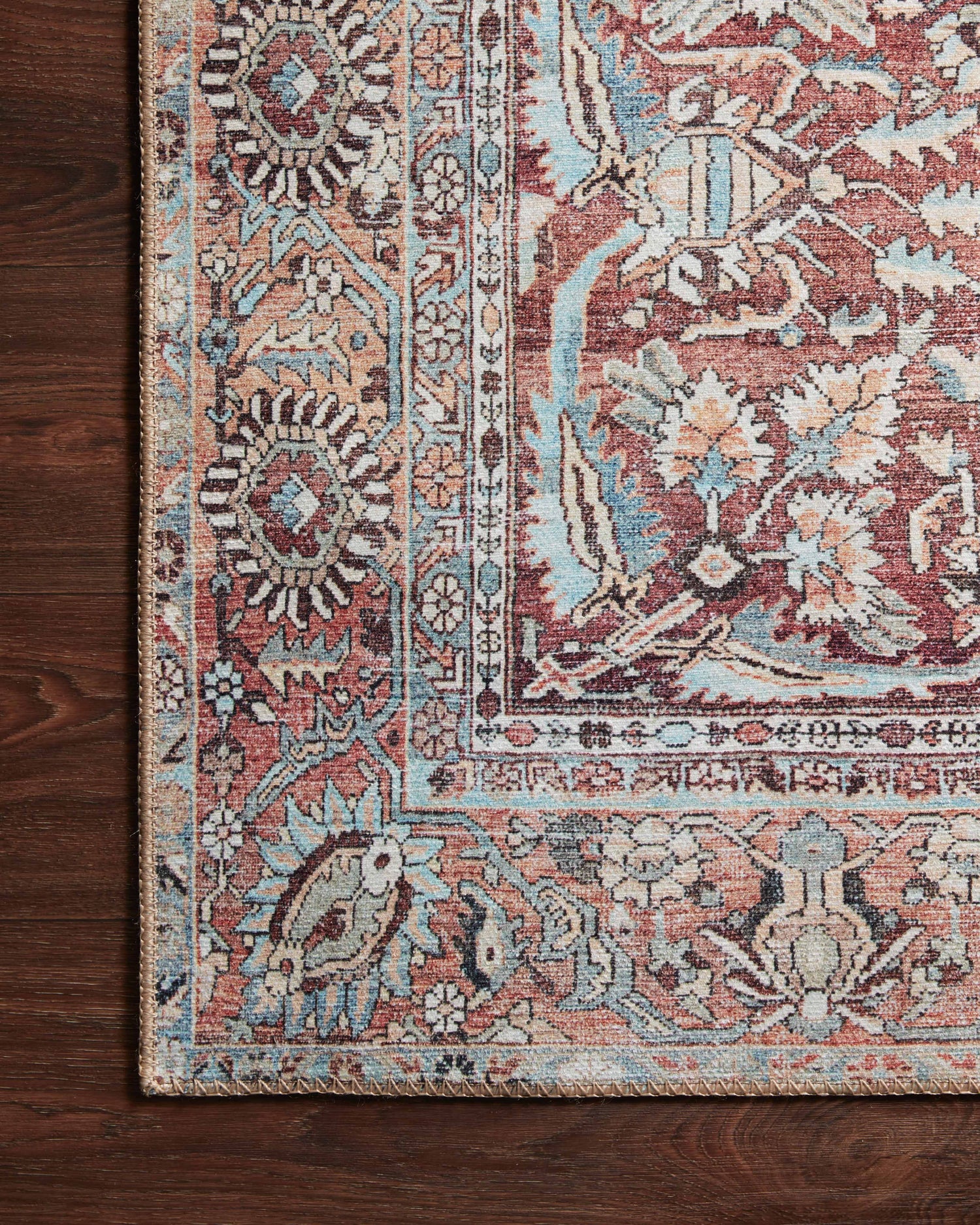 Wynter Rug 05 | Tomato / Teal