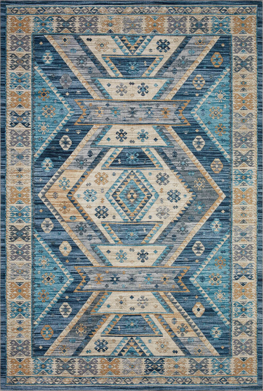 Zion Rug 02 | Ocean / Gold