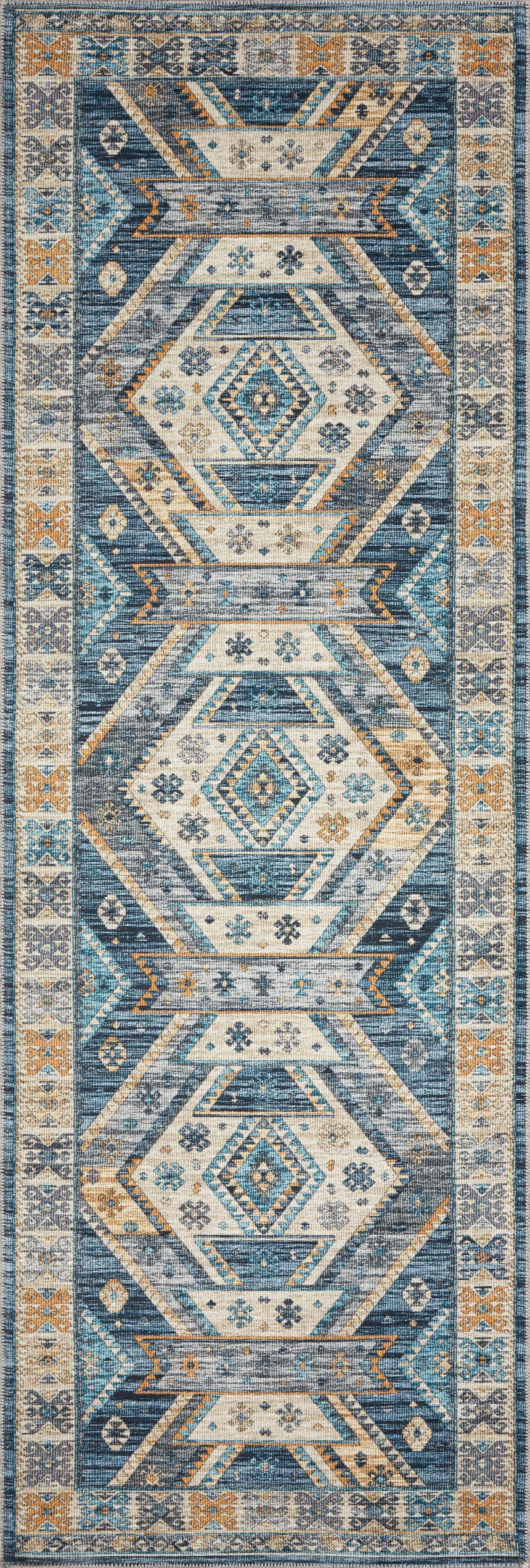 Zion Rug 02 | Ocean / Gold