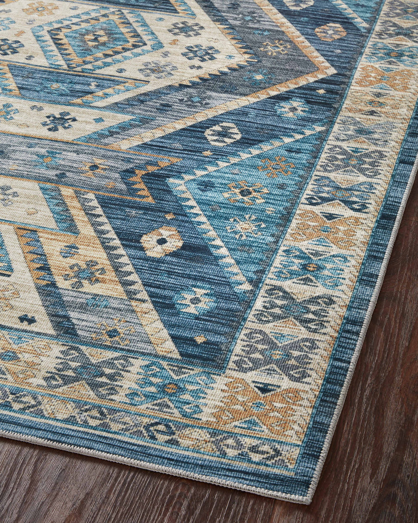 Zion Rug 02 | Ocean / Gold