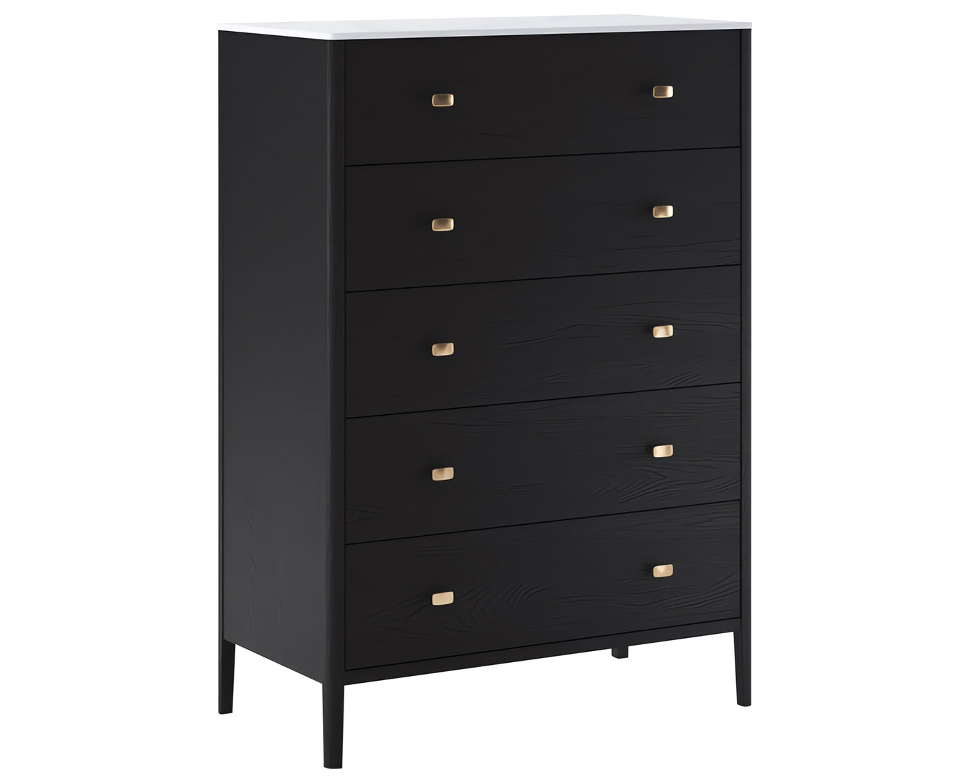 Matte Black on Oak with Porcelain and Bronze Handles | Mobican Zara High Chest | Valley Ridge Furniture