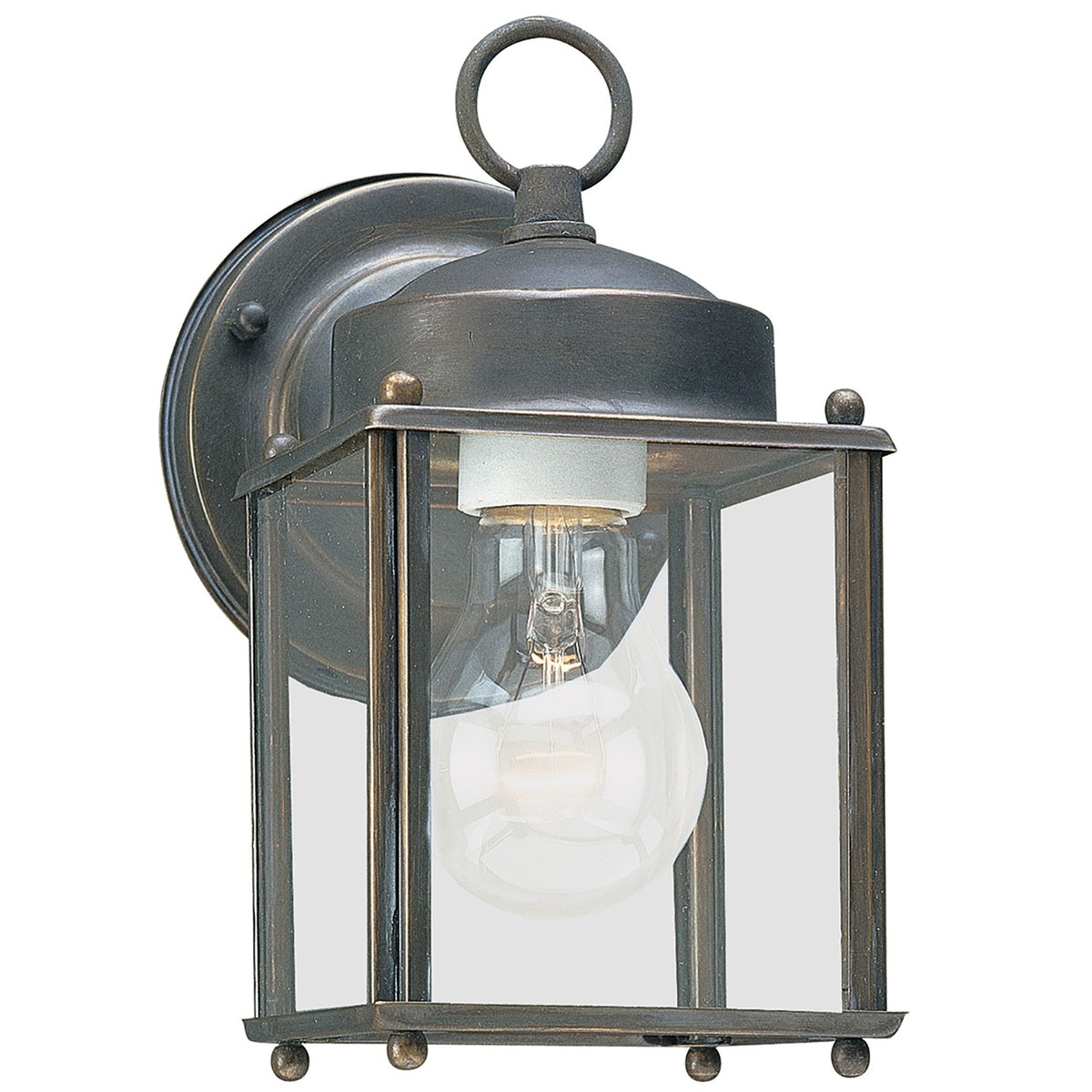 New Castle Small Outdoor Wall Lantern — Clear