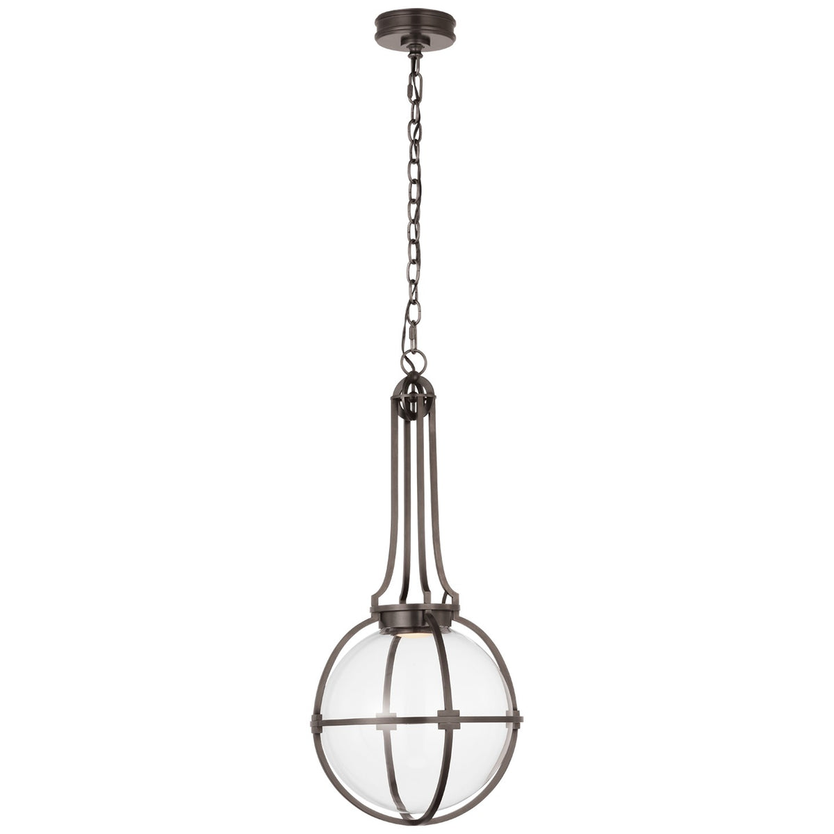 Gracie Medium Captured Globe Pendant with Clear Glass