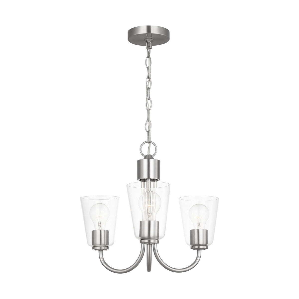 Miles Three Light Chandelier — Clear