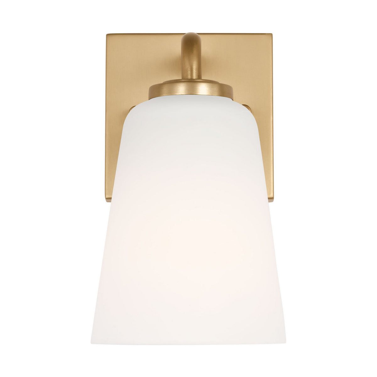 Miles One Light Bath — Etched white glass