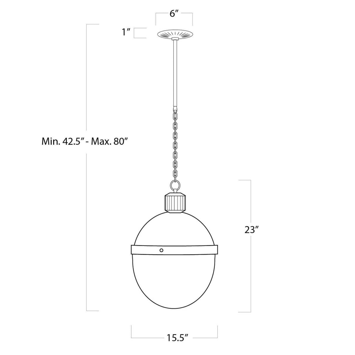Otis One Light Pendant — 42.50"
