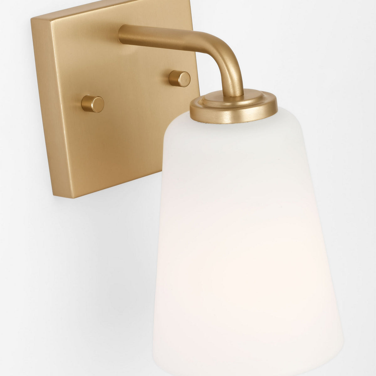 Miles One Light Bath — Etched white glass