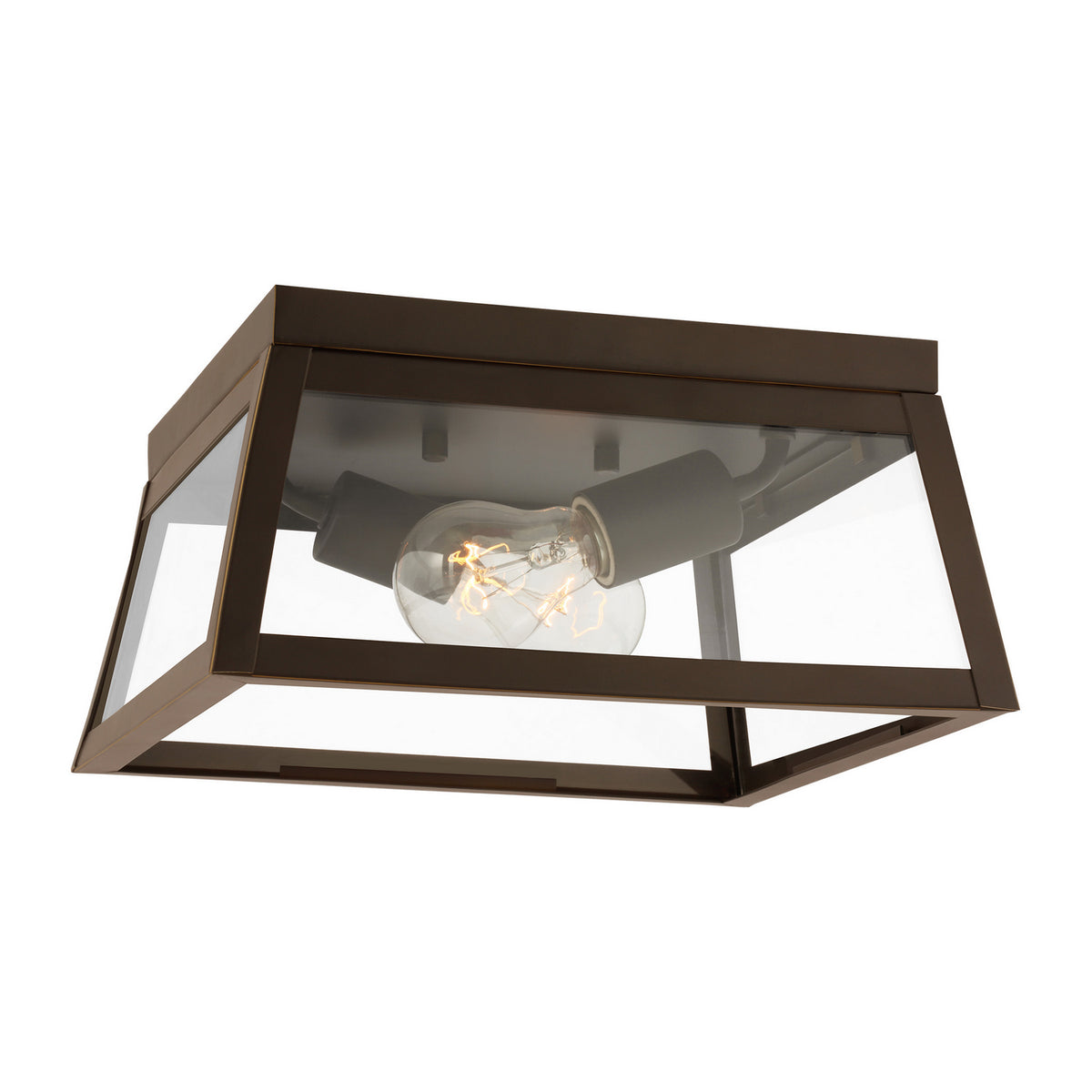 Two Light Outdoor Flush Mount — 60 W