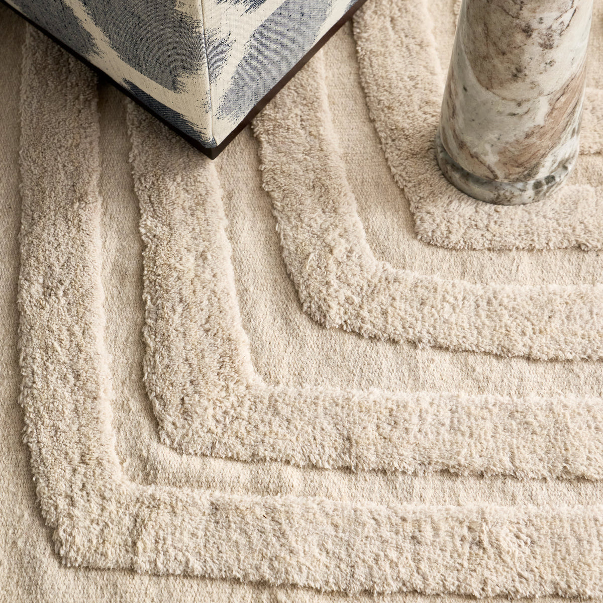 Dash & Albert Ais Abstract Bohemian Rug in Ivory, photo 6