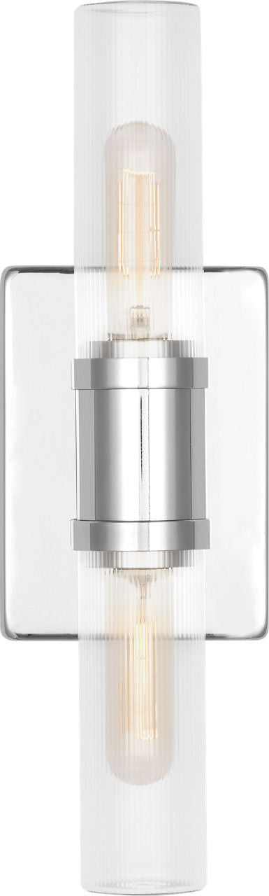 Keaton 16" Bath Sconce — Clear Fluted