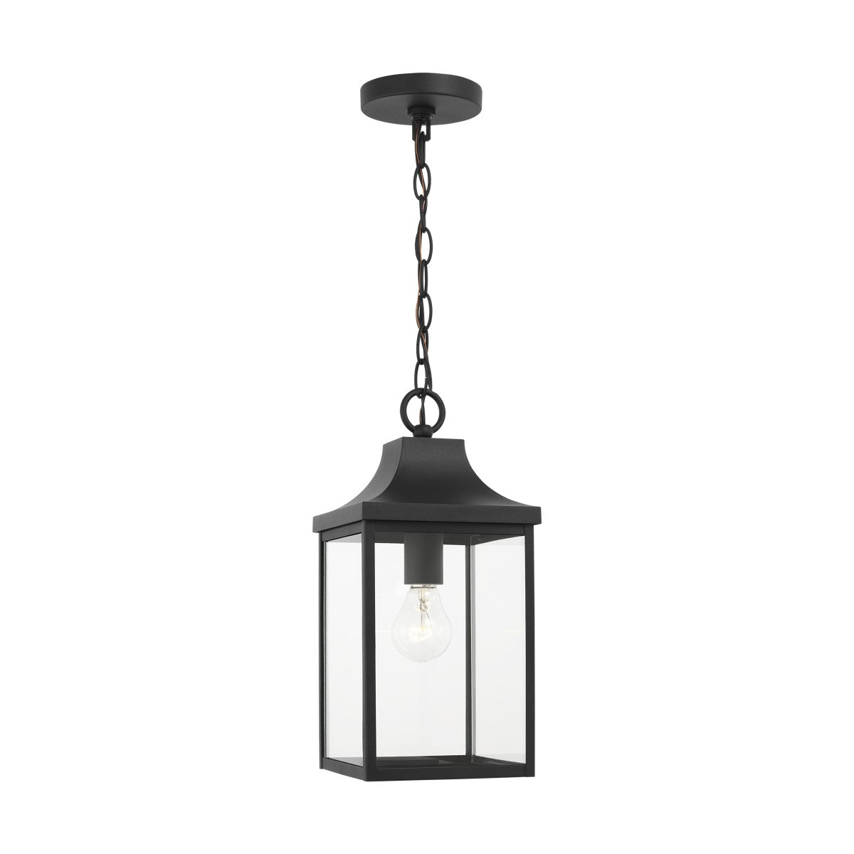 Saybrook 15" Hanging Lantern — Clear and Smooth White