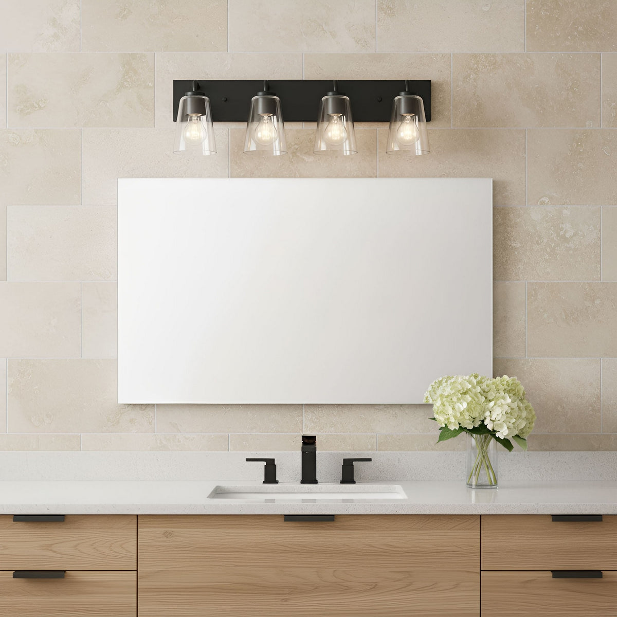 Miles Four Light Bath — Clear