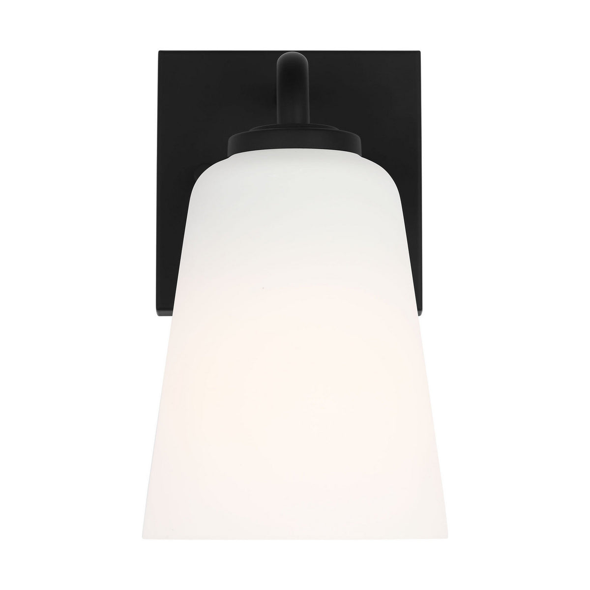 Miles One Light Bath — Etched white glass
