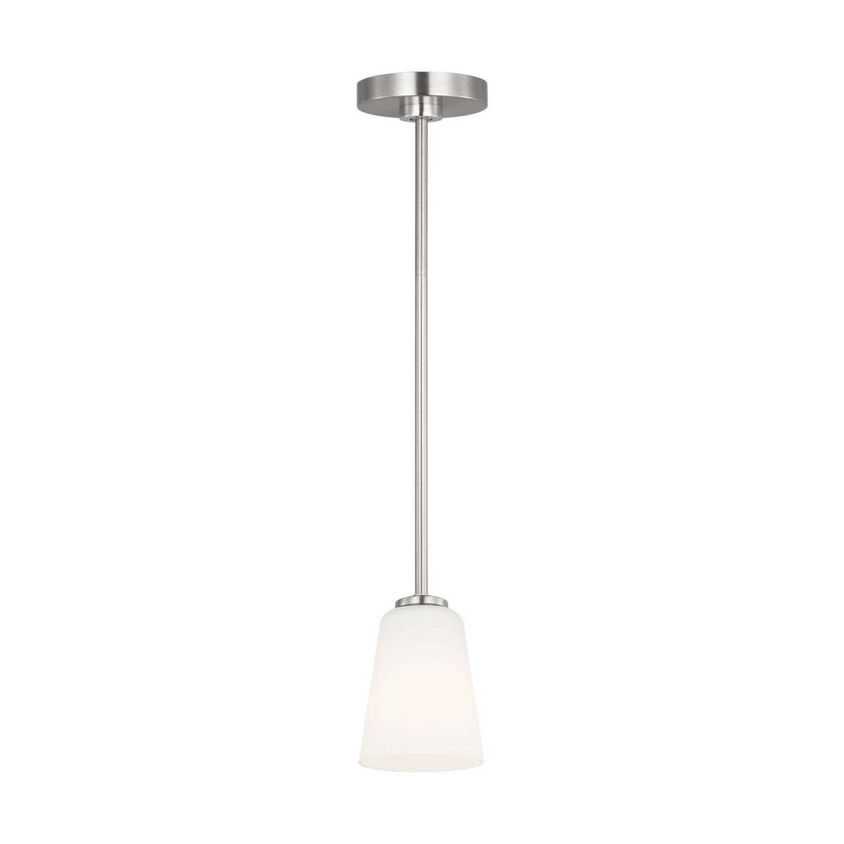 Miles One Light Pendant — Etched white glass
